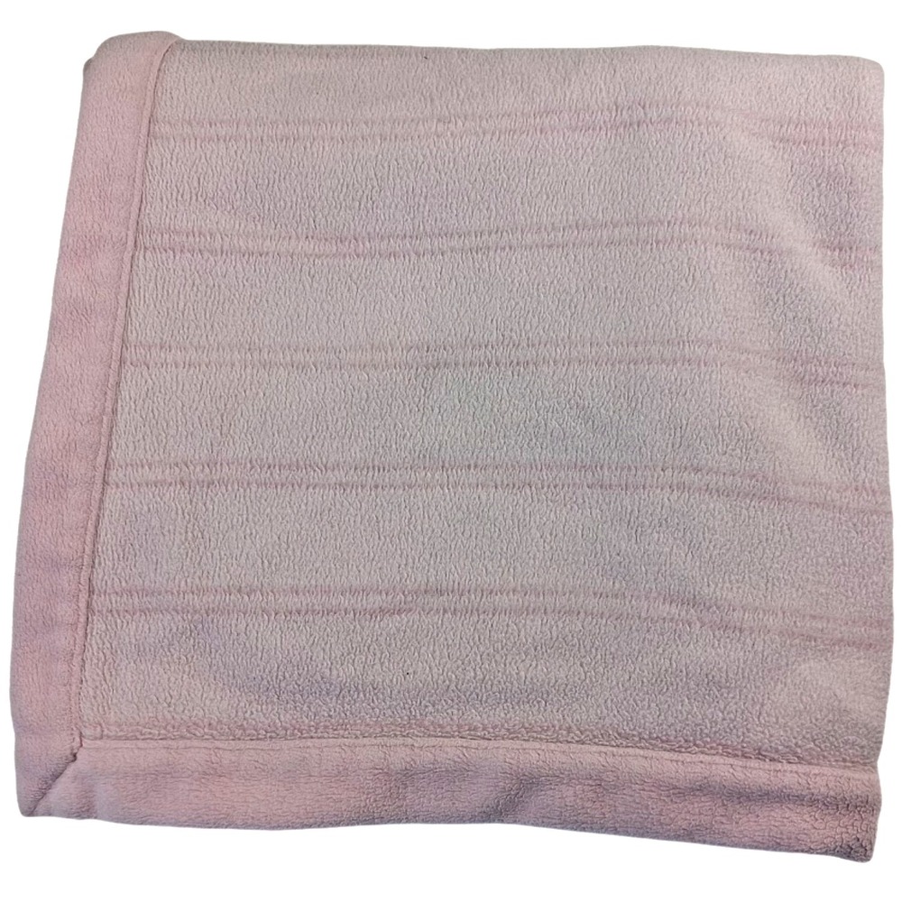 Parent's Choice Solid Pink Embossed Stripe Lines Baby Girl Blanket SOFT Walmart